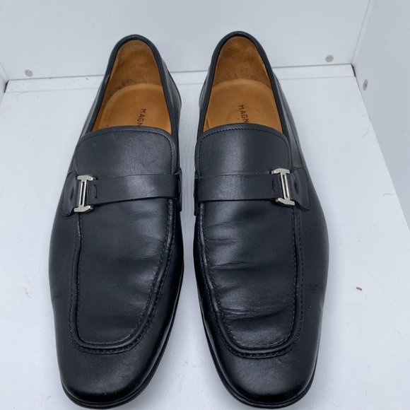MAGNANNI Men'sBlack Leather LINO Loafers Shoes 15061 Size 9 M Made in Spain